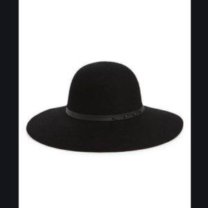 Halogen black wide brim hat